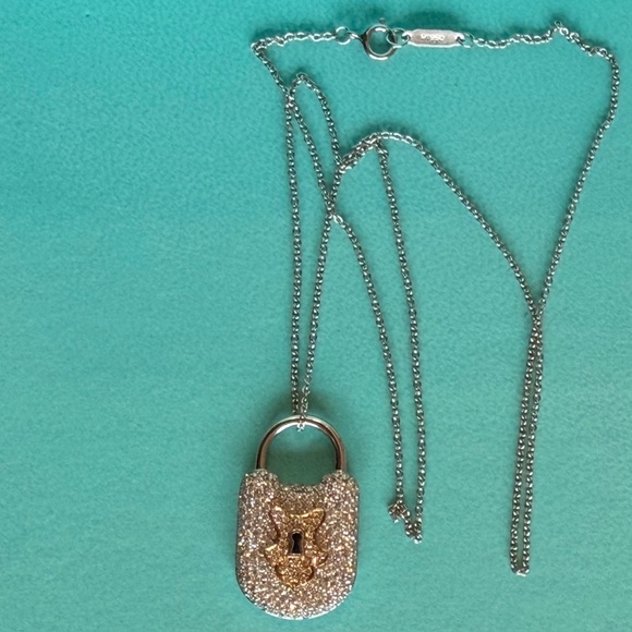 Tiffany&Co. Vintage Lock Pendant, Platinum and 18 K with round brilliant . - Picture 7 of 10